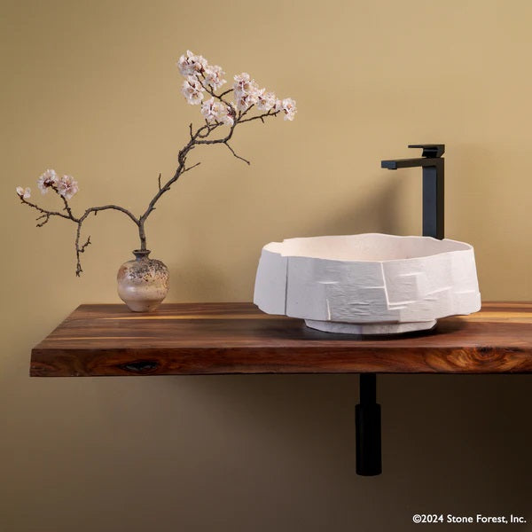 Stone Forest - Edo Vessel Sink - Desert Cream Limestone