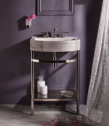 Stone Forest - Harbor Washbasin Stand W/ Glass Shelf - Polished Nickel
