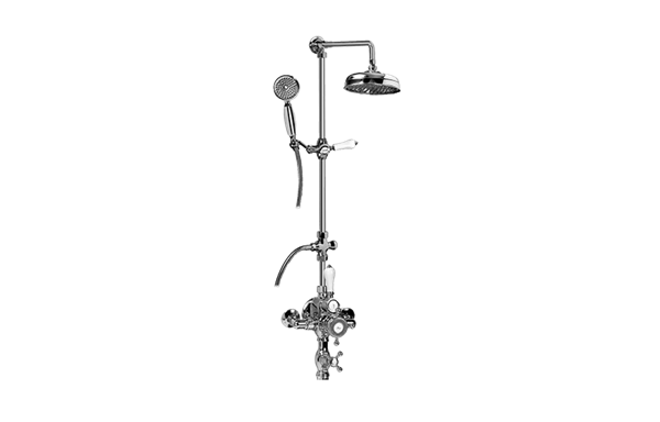 Graff - Adley Traditional Exposed Thermostatic Tub and Shower System - w/Metal Handshower Handle