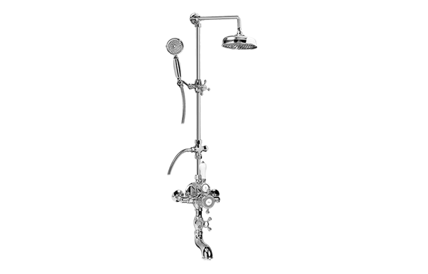 Graff - Adley Exposed Thermostatic Tub and Shower System - w/Metal Handshower Handle