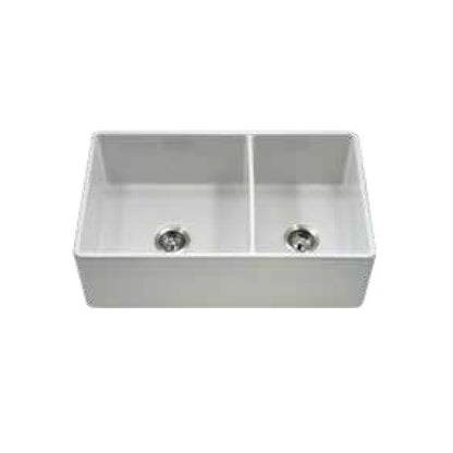 Hamat - Apron-Front Fireclay 60/40 Double Bowl Kitchen Sink