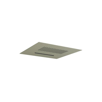 Flusso - 15 Inch Stainless Steel Flush Mount Rainhead With Cascade Waterfall
