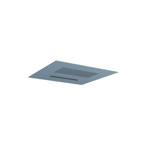 Flusso - 15 Inch Stainless Steel Flush Mount Rainhead With Cascade Waterfall