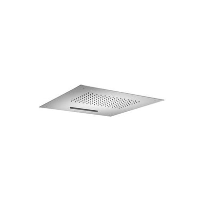 Flusso - 15 Inch Stainless Steel Flush Mount Rainhead With Cascade Waterfall