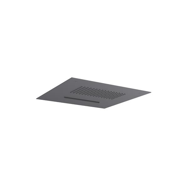Flusso - 15 Inch Stainless Steel Flush Mount Rainhead With Cascade Waterfall