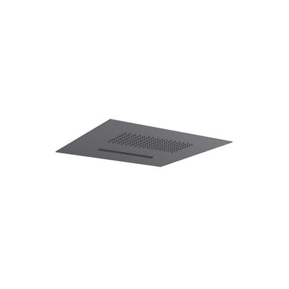 Flusso - 15 Inch Stainless Steel Flush Mount Rainhead With Cascade Waterfall