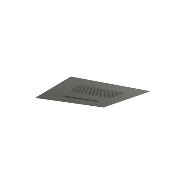 Flusso - 15 Inch Stainless Steel Flush Mount Rainhead With Cascade Waterfall