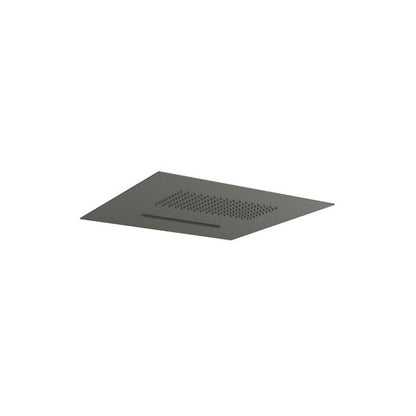 Flusso - 15 Inch Stainless Steel Flush Mount Rainhead With Cascade Waterfall