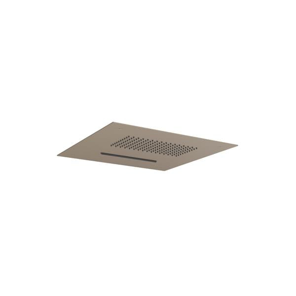 Flusso - 15 Inch Stainless Steel Flush Mount Rainhead With Cascade Waterfall