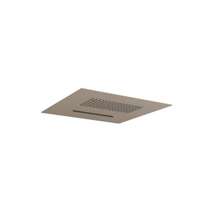Flusso - 15 Inch Stainless Steel Flush Mount Rainhead With Cascade Waterfall