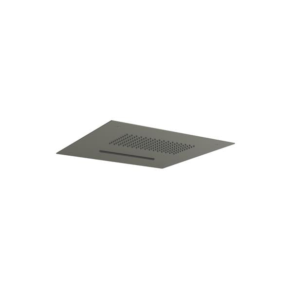 Flusso - 15 Inch Stainless Steel Flush Mount Rainhead With Cascade Waterfall