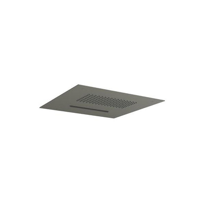 Flusso - 15 Inch Stainless Steel Flush Mount Rainhead With Cascade Waterfall
