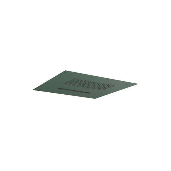 Flusso - 15 Inch Stainless Steel Flush Mount Rainhead With Cascade Waterfall