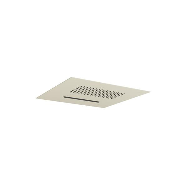 Flusso - 15 Inch Stainless Steel Flush Mount Rainhead With Cascade Waterfall