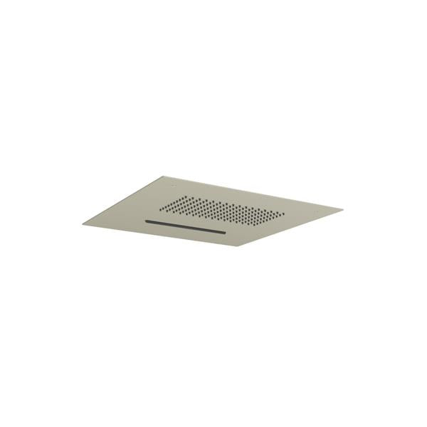 Flusso - 15 Inch Stainless Steel Flush Mount Rainhead With Cascade Waterfall