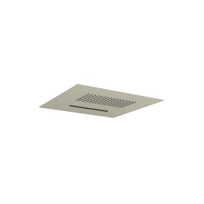 Flusso - 15 Inch Stainless Steel Flush Mount Rainhead With Cascade Waterfall