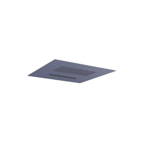 Flusso - 15 Inch Stainless Steel Flush Mount Rainhead With Cascade Waterfall