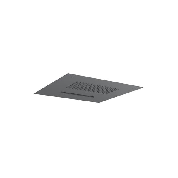 Flusso - 15 Inch Stainless Steel Flush Mount Rainhead With Cascade Waterfall