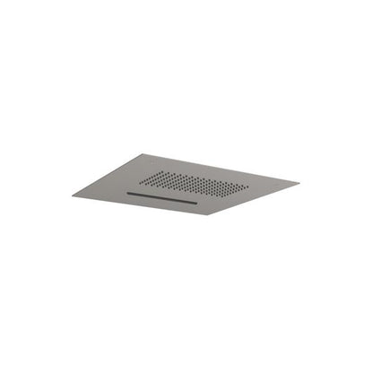 Flusso - 15 Inch Stainless Steel Flush Mount Rainhead With Cascade Waterfall