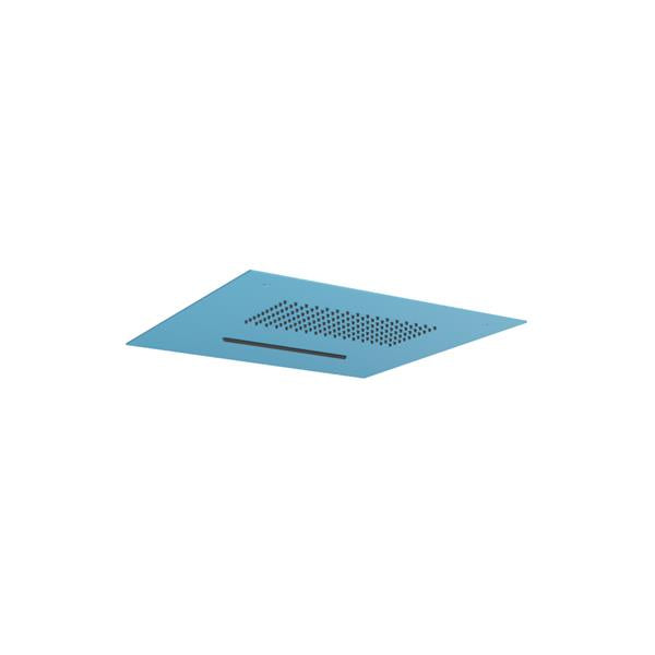 Flusso - 15 Inch Stainless Steel Flush Mount Rainhead With Cascade Waterfall