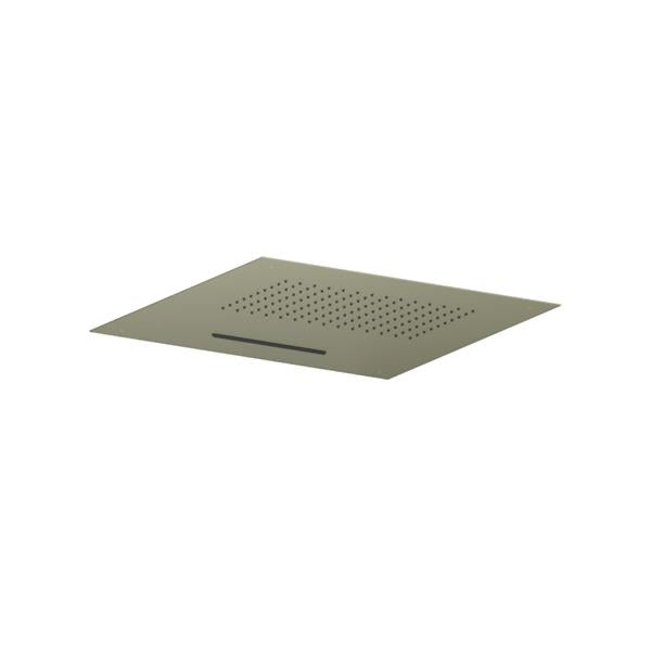 Flusso - 20 Inch Stainless Steel Flush Mount Rainhead With Cascade Waterfall