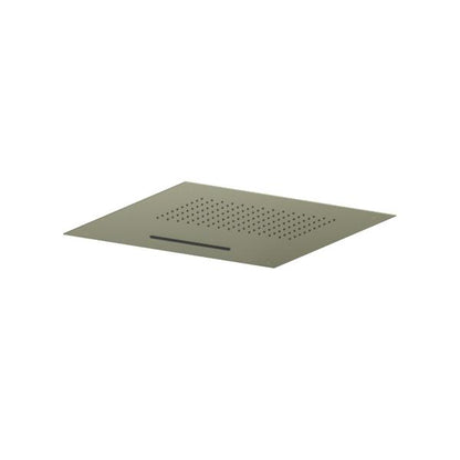 Flusso - 20 Inch Stainless Steel Flush Mount Rainhead With Cascade Waterfall