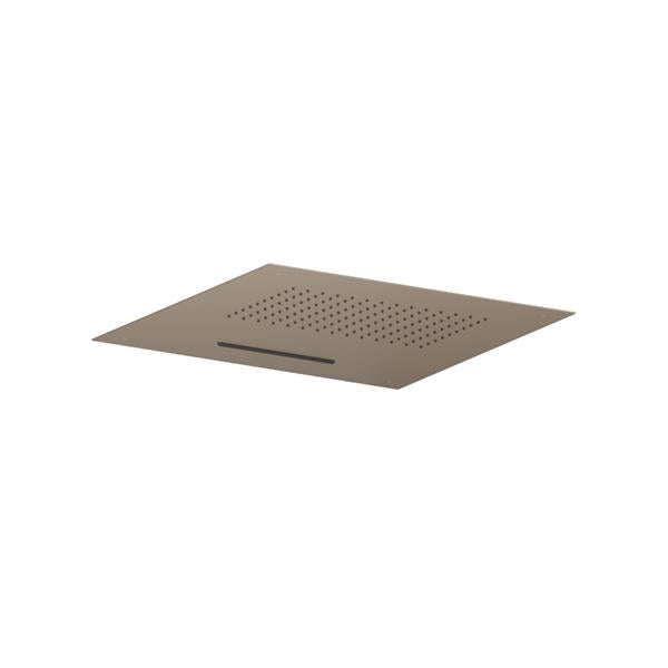 Flusso - 20 Inch Stainless Steel Flush Mount Rainhead With Cascade Waterfall