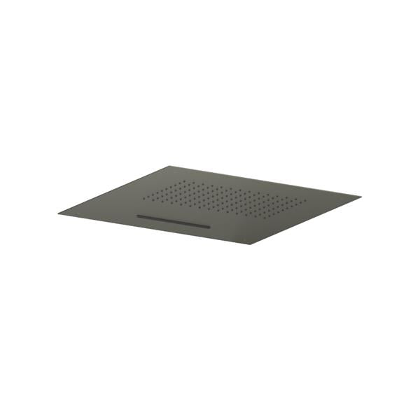 Flusso - 20 Inch Stainless Steel Flush Mount Rainhead With Cascade Waterfall