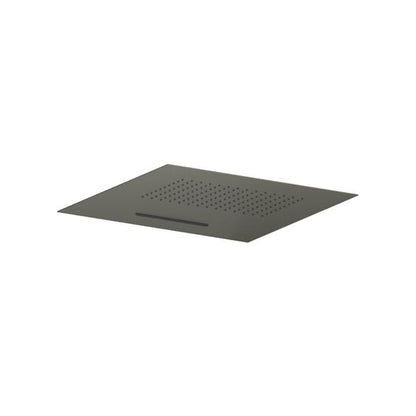 Flusso - 20 Inch Stainless Steel Flush Mount Rainhead With Cascade Waterfall