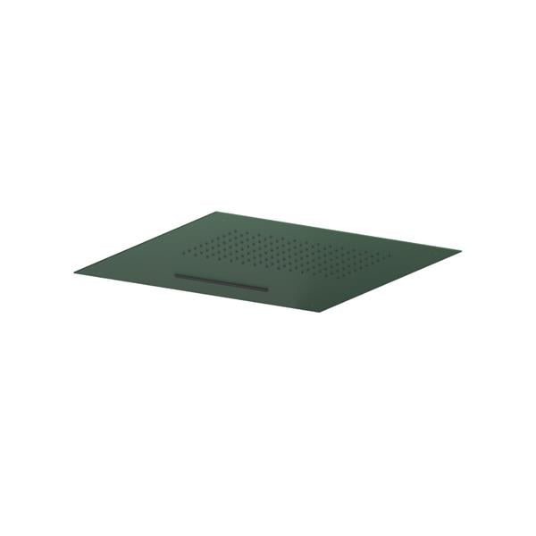 Flusso - 20 Inch Stainless Steel Flush Mount Rainhead With Cascade Waterfall