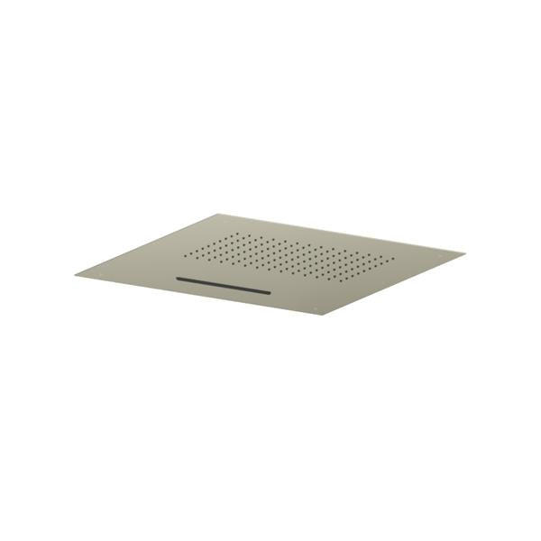 Flusso - 20 Inch Stainless Steel Flush Mount Rainhead With Cascade Waterfall