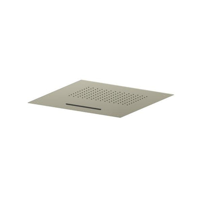 Flusso - 20 Inch Stainless Steel Flush Mount Rainhead With Cascade Waterfall