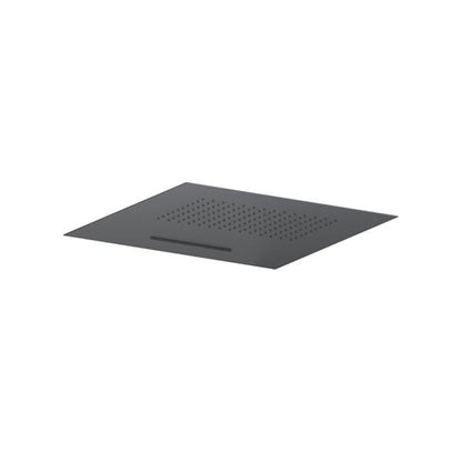 Flusso - 20 Inch Stainless Steel Flush Mount Rainhead With Cascade Waterfall