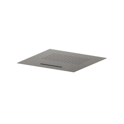 Flusso - 20 Inch Stainless Steel Flush Mount Rainhead With Cascade Waterfall