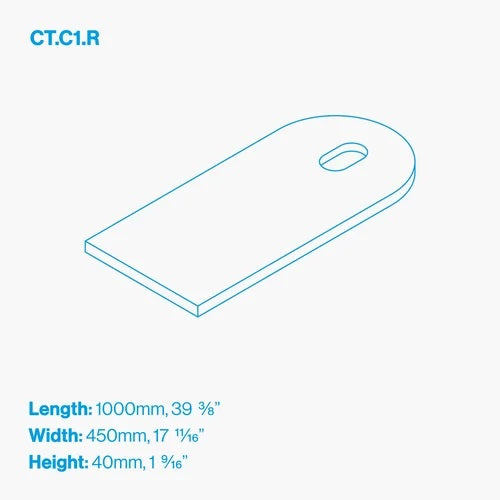 Kast - Countertop C1.R - 39-3/8 x 17-11/16 Inch - RH Bowl