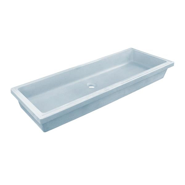 Lacava - Newterra Under-Counter Trough Sink Made Of Concrete. No Overflow. W: 43 Inch, D: 14-1/4 Inch, H: 4-1/2 Inch