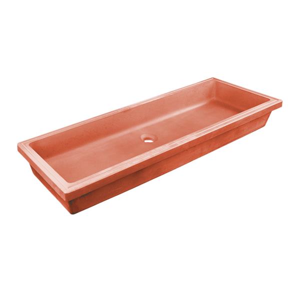 Lacava - Newterra Under-Counter Trough Sink Made Of Concrete. No Overflow. W: 43 Inch, D: 14-1/4 Inch, H: 4-1/2 Inch