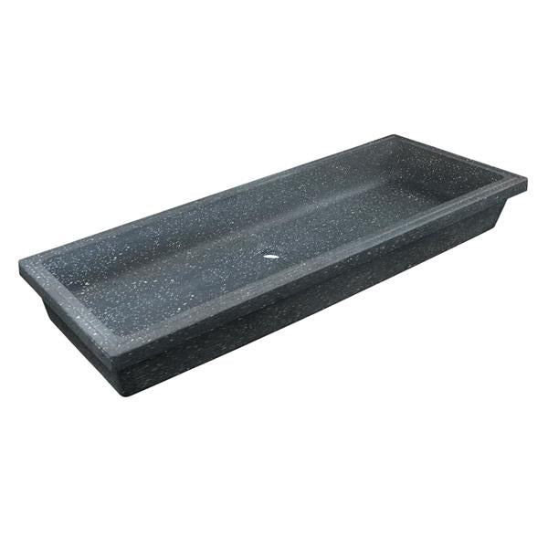 Lacava - Newterra Under-Counter Trough Sink Made Of Concrete. No Overflow. W: 43 Inch, D: 14-1/4 Inch, H: 4-1/2 Inch
