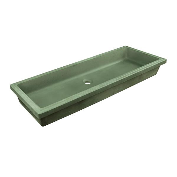 Lacava - Newterra Under-Counter Trough Sink Made Of Concrete. No Overflow. W: 43 Inch, D: 14-1/4 Inch, H: 4-1/2 Inch