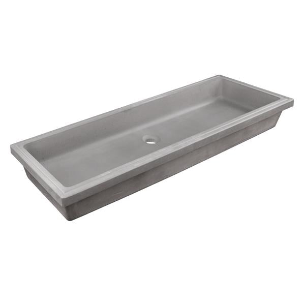 Lacava - Newterra Under-Counter Trough Sink Made Of Concrete. No Overflow. W: 43 Inch, D: 14-1/4 Inch, H: 4-1/2 Inch