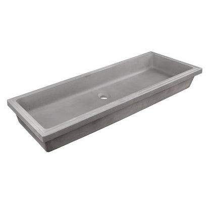 Lacava - Newterra Under-Counter Trough Sink Made Of Concrete. No Overflow. W: 43 Inch, D: 14-1/4 Inch, H: 4-1/2 Inch