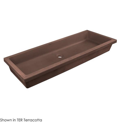 Lacava - Newterra Under-Counter Trough Sink Made Of Concrete. No Overflow. W: 43 Inch, D: 14-1/4 Inch, H: 4-1/2 Inch