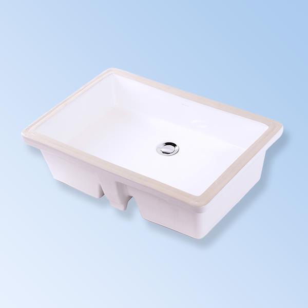 Lacava - Cube Under-Counter Porcelain Bathroom Sink With An Overflow, Unglazed Exteri. 22 InchW, 15 3/8 InchD, 6 InchH