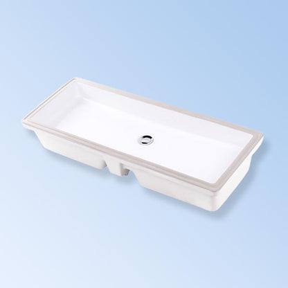 Lacava - Cube Under-Counter Porcelain Bathroom Sink With An Overflow, Unglazed Exteri. 35 1/2 InchW, 13 7/8 InchD, 6 InchH
