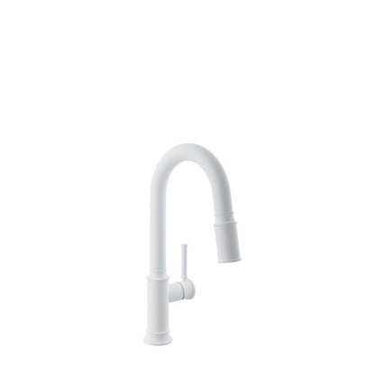 Baril - Kitchen Single-hole bar / prep kitchen faucet with 2-function pull-down spray