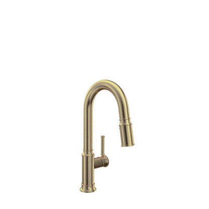Baril - Kitchen Single-hole bar / prep kitchen faucet with 2-function pull-down spray