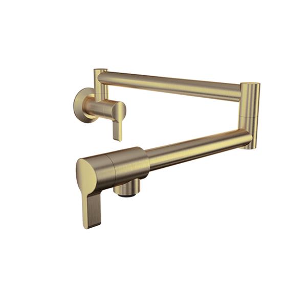 Baril - Arte Single hole wall-mounted pot filler with two handles