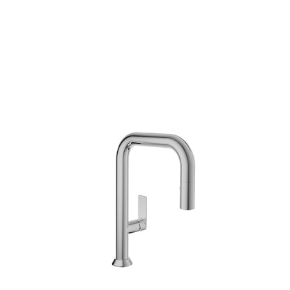 Baril - Tube Single hole bar / prep kitchen faucet with 2-function pull-down spray