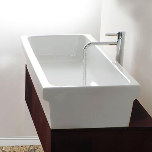 Nantucket Sinks - 35.5 Inch Rectangular Italian Fireclay Vessel Sink
