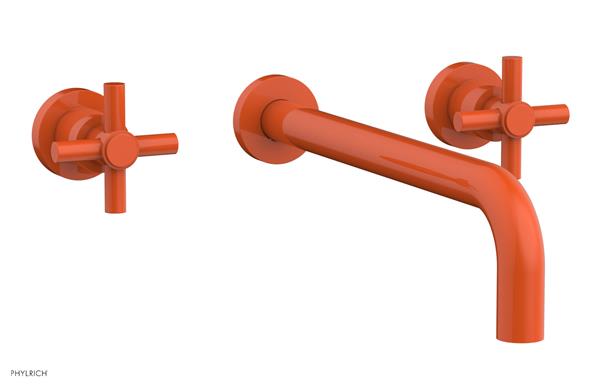 Phylrich - Basic Wall Tub Set 12 Inch Spout - Tubular Cross Handles